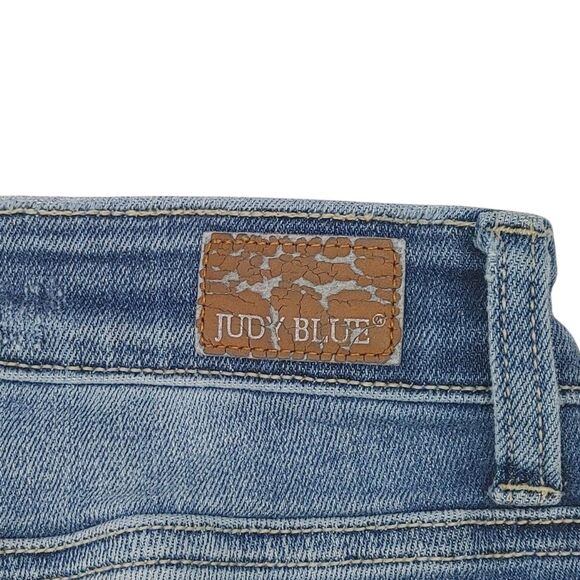 Judy Blue Raw Hem Distressed Skinny Fit Stretch Denim Jeans 5/27 - Picture 4 of 16